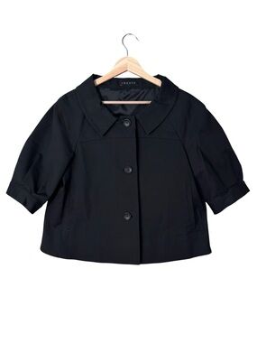 Theory Black Cropped Swing Jacket Large EUC
